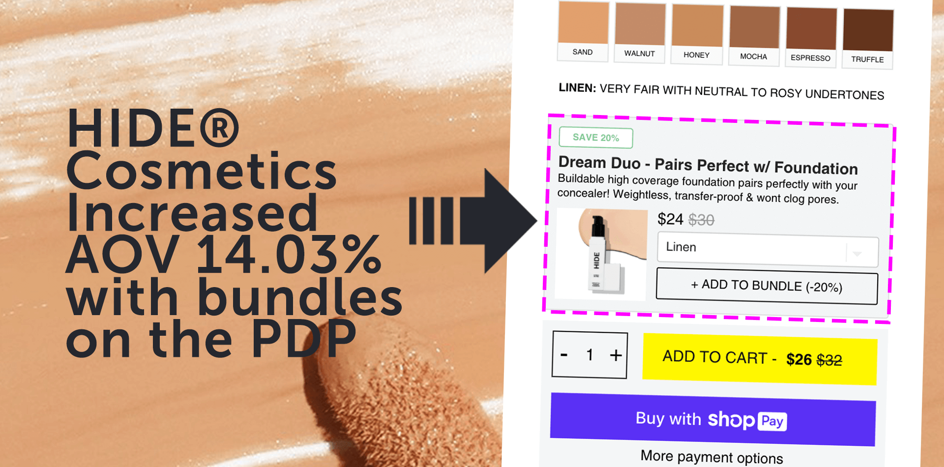 HIDE® Cosmetics Increases AOV 14.03 With Bundles On The PDP